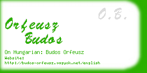 orfeusz budos business card